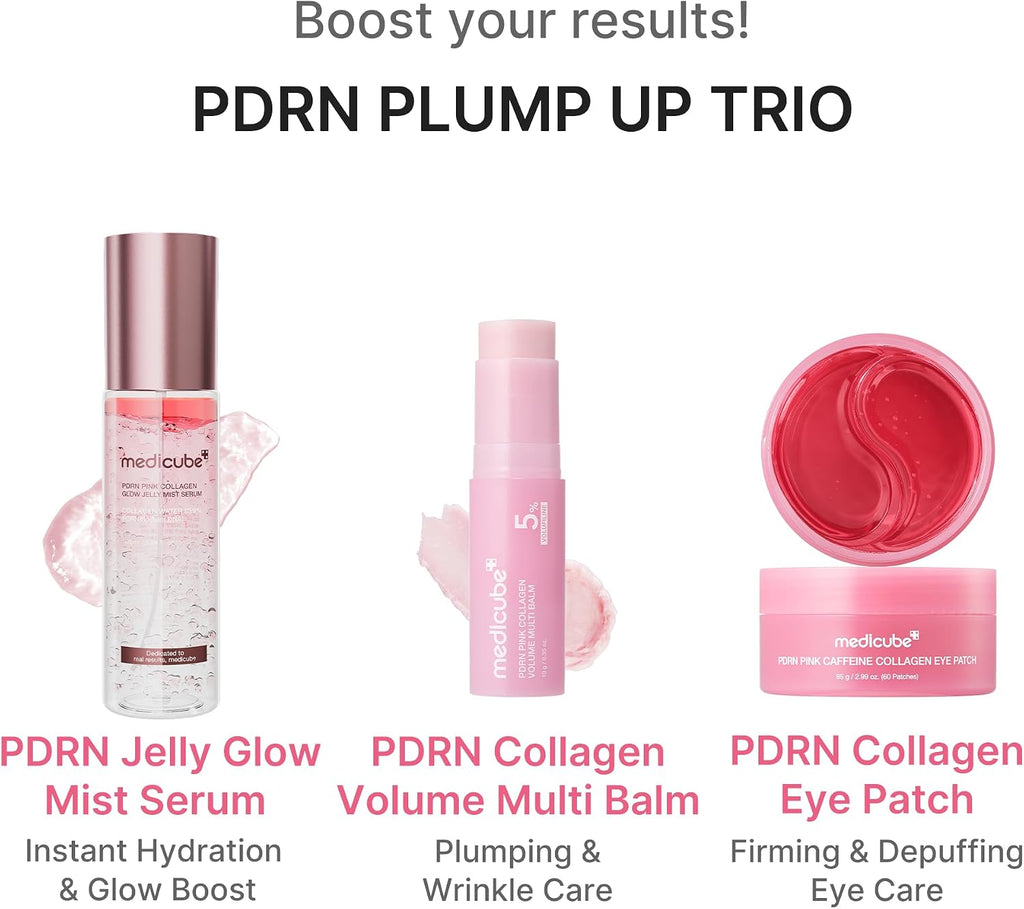 PDRN Pink Collagen Volume Multi Balm Stick - Face & Body Balm | Volufiline, PDRN, NAD, Collagen - Under-Eyes, Neck, Forehead, Smile Lines, Lips, Plumping & Radiance for Line Care, K-Beauty