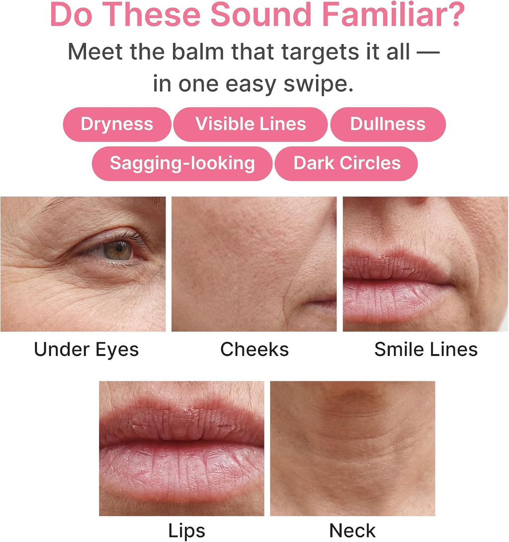 PDRN Pink Collagen Volume Multi Balm Stick - Face & Body Balm | Volufiline, PDRN, NAD, Collagen - Under-Eyes, Neck, Forehead, Smile Lines, Lips, Plumping & Radiance for Line Care, K-Beauty